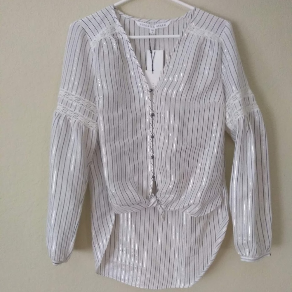 Veronica Beard Pinstripe Top Size 6